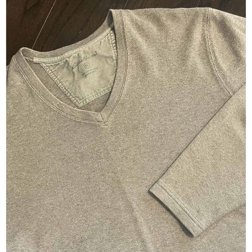 Eddie Bauer Sweater Mens XL Brown V-Neck Ribbed Knit Long Sleeve Preppy Classic